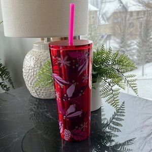 Starbucks stainless steel Red Pine Cone & Holly Tumbler 2021 holiday collection